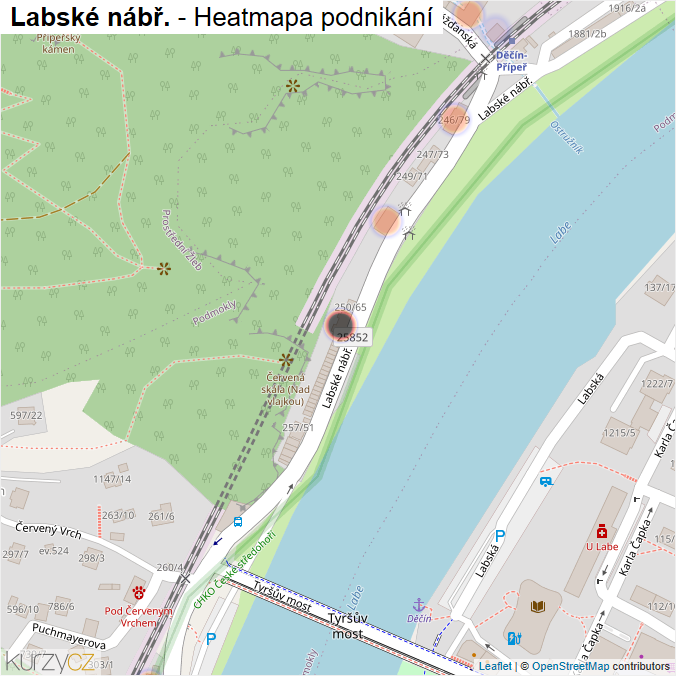 Mapa Labské nábř. - Firmy v ulici.