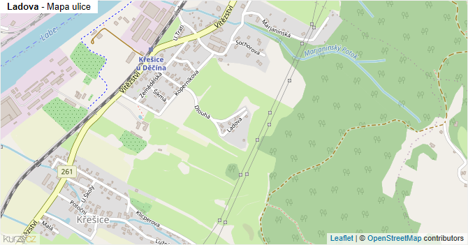 Ladova - mapa ulice