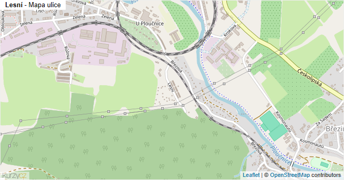 Lesní - mapa ulice