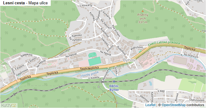 Lesní cesta - mapa ulice