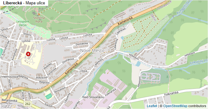 Liberecká - mapa ulice
