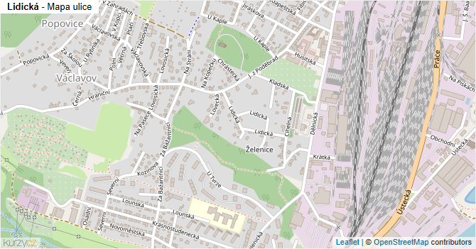 Lidická - mapa ulice