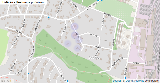 Lidická - mapa podnikání