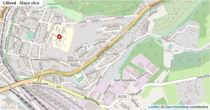 Liliová - mapa ulice
