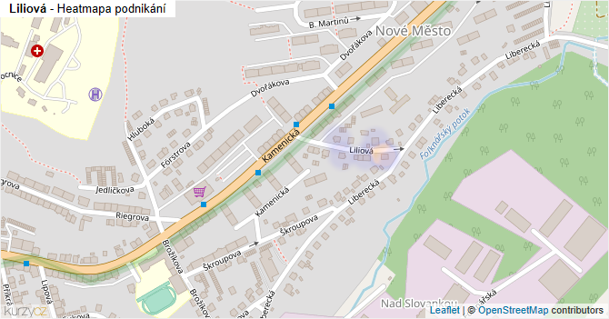 Liliová - mapa podnikání