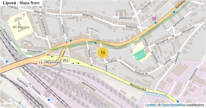 Lipová - mapa firem