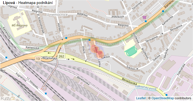 Lipová - mapa podnikání