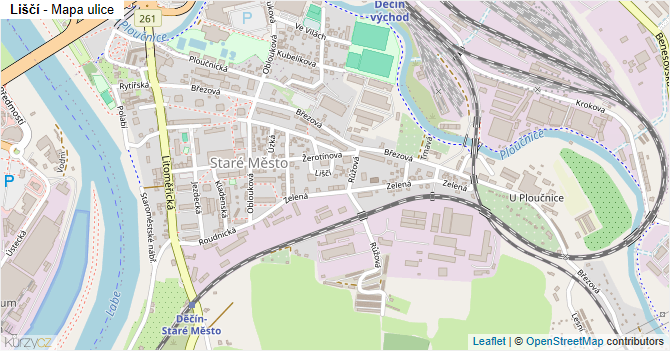 Liščí - mapa ulice