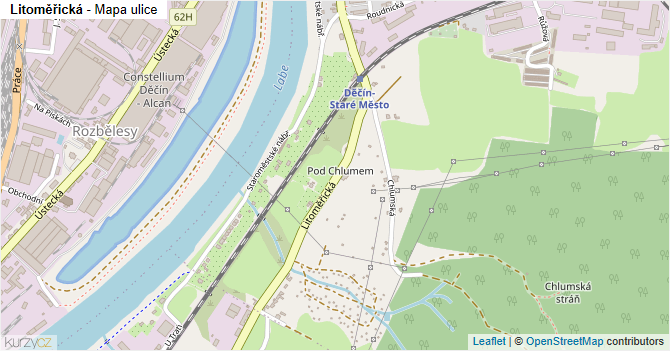 Litoměřická - mapa ulice