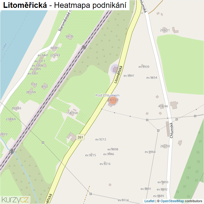 Mapa Litoměřická - Firmy v ulici.