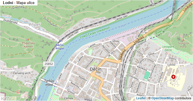 Lodní - mapa ulice