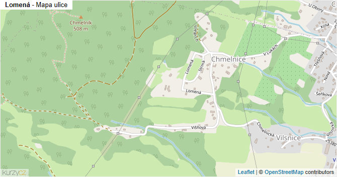 Lomená - mapa ulice