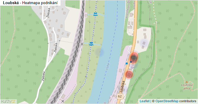 Loubská - mapa podnikání