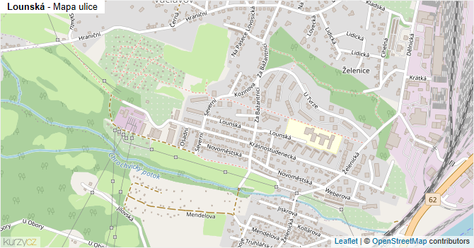 Lounská - mapa ulice