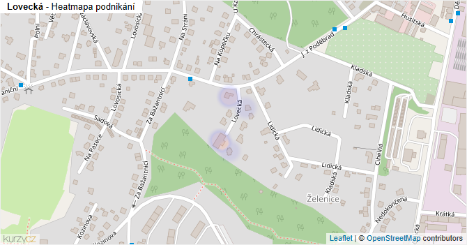 Lovecká - mapa podnikání