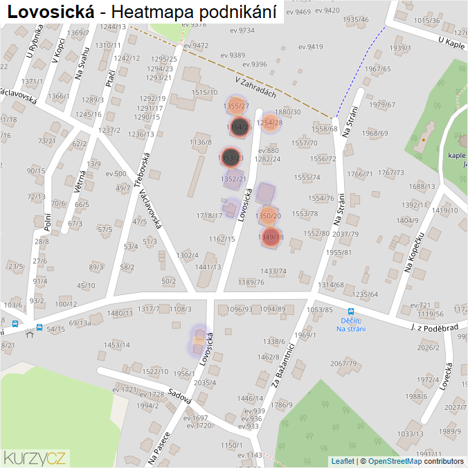 Mapa Lovosická - Firmy v ulici.