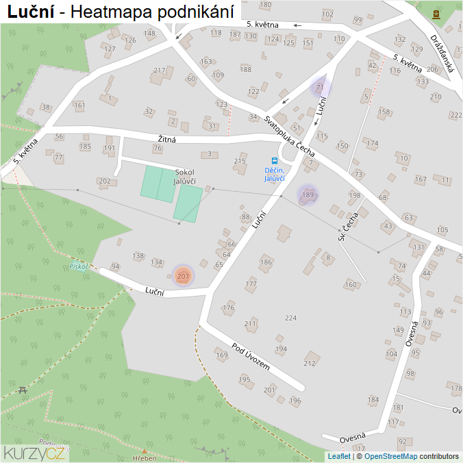 Mapa Luční - Firmy v ulici.