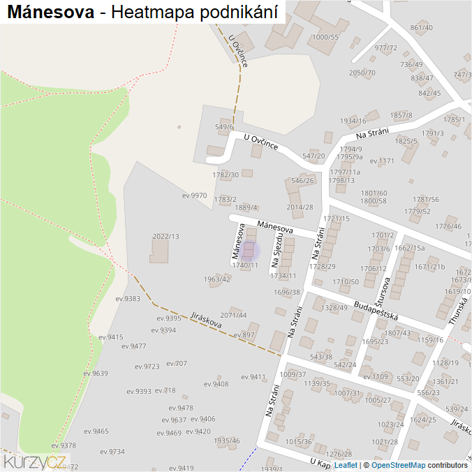 Mapa Mánesova - Firmy v ulici.