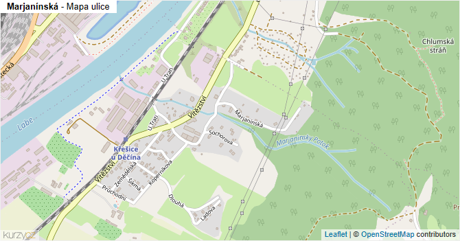 Marjanínská - mapa ulice