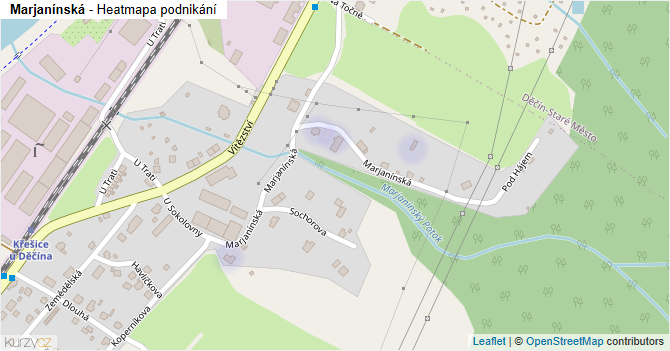 Marjanínská - mapa podnikání