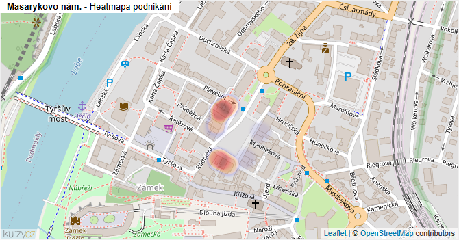 Masarykovo nám. - mapa podnikání
