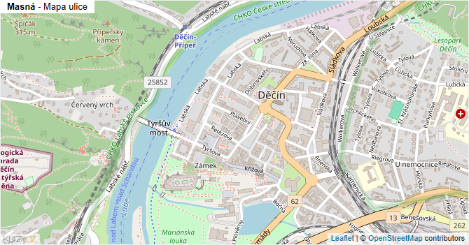 Masná - mapa ulice