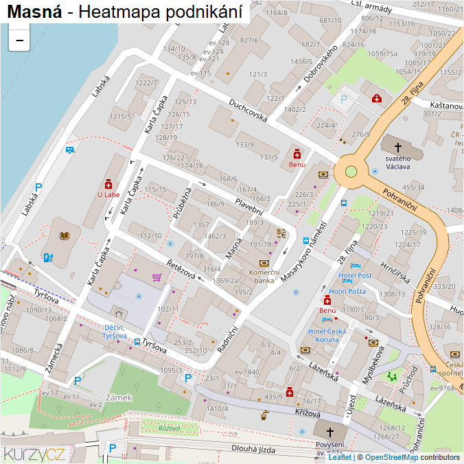 Mapa Masná - Firmy v ulici.