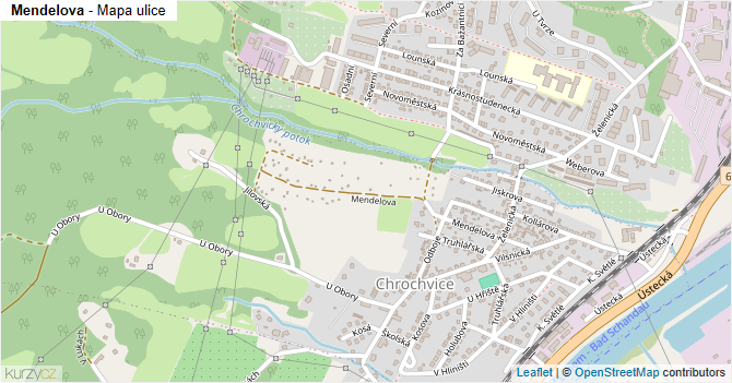 Mendelova - mapa ulice