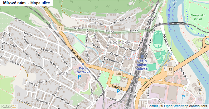 Mírové nám. - mapa ulice