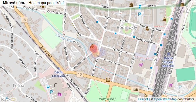 Mírové nám. - mapa podnikání