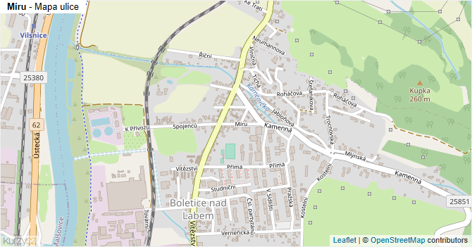 Míru - mapa ulice