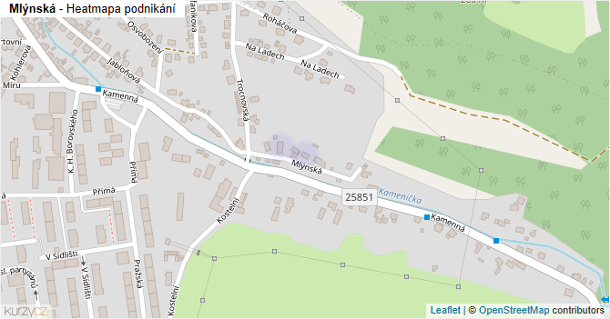 Mlýnská - mapa podnikání