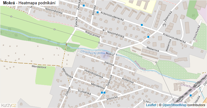 Mokrá - mapa podnikání