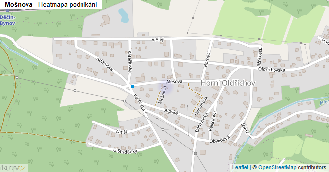 Mošnova - mapa podnikání