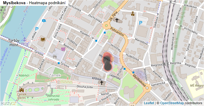 Myslbekova - mapa podnikání