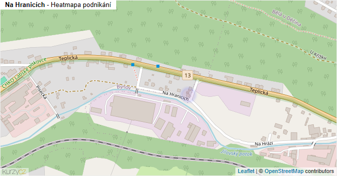 Na Hranicích - mapa podnikání