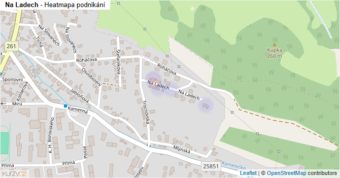 Na Ladech - mapa podnikání