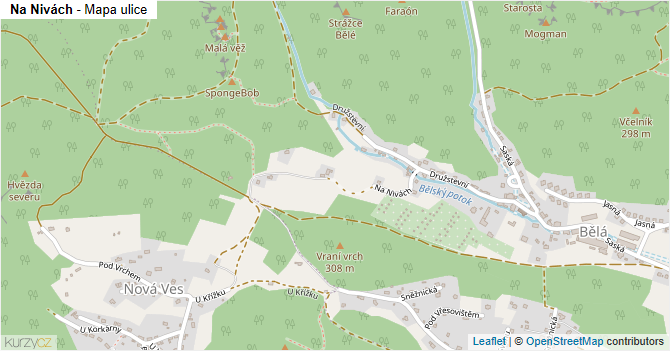 Na Nivách - mapa ulice