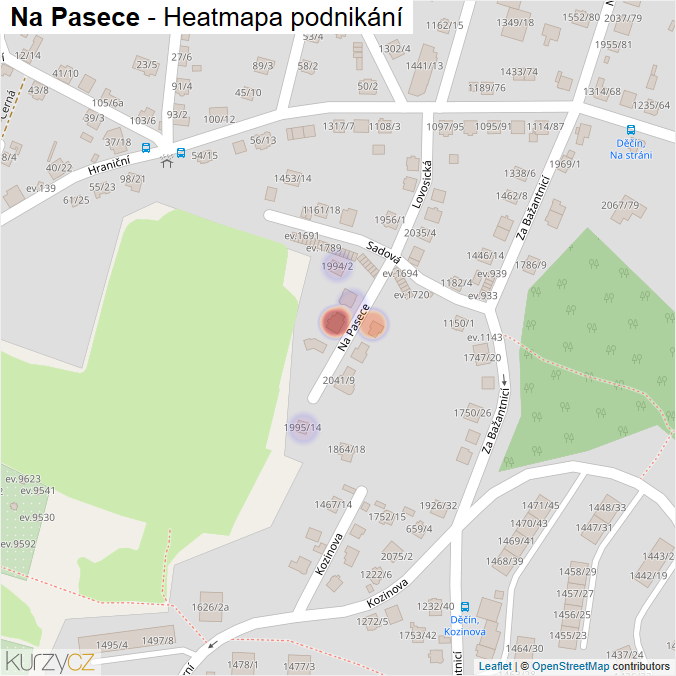 Mapa Na Pasece - Firmy v ulici.