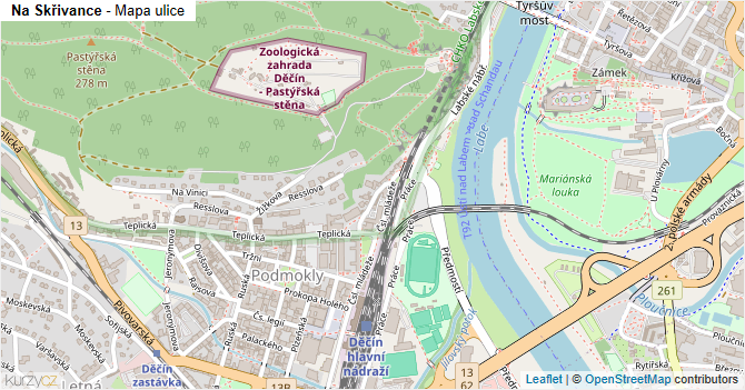 Na Skřivance - mapa ulice