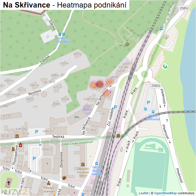 Mapa Na Skřivance - Firmy v ulici.