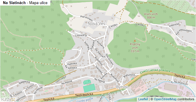 Na Slatinách - mapa ulice