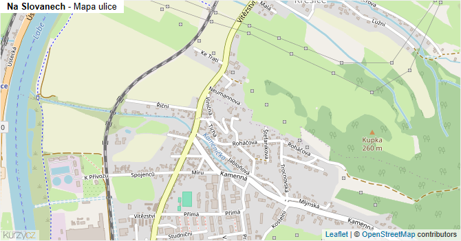 Na Slovanech - mapa ulice