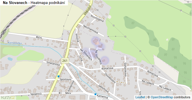Na Slovanech - mapa podnikání