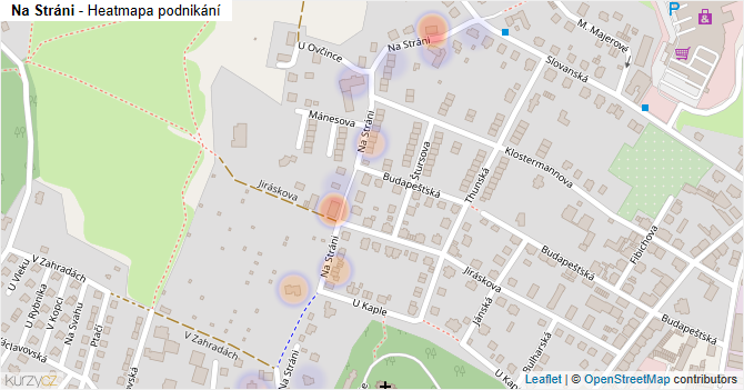 Na Stráni - mapa podnikání