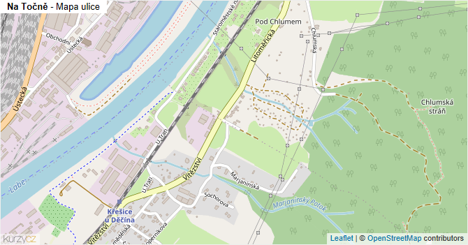 Na Točně - mapa ulice