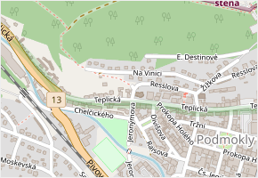 Na Úpatí v obci Děčín - mapa ulice