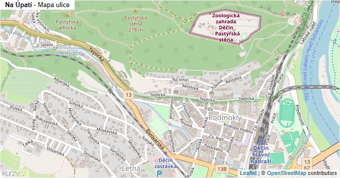 Na Úpatí - mapa ulice