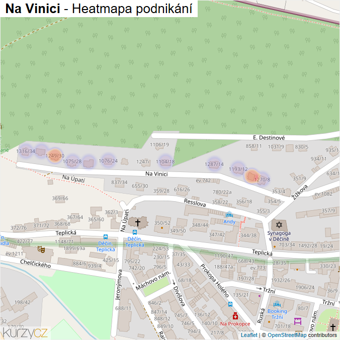 Mapa Na Vinici - Firmy v ulici.