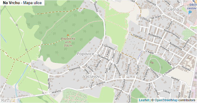 Na Vrchu - mapa ulice